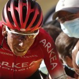 Le Colombien Nairo Quintana a été pris par la patrouille. KEYSTONE/EPA REUTERS POOL/BENOIT TESSIER / POOL